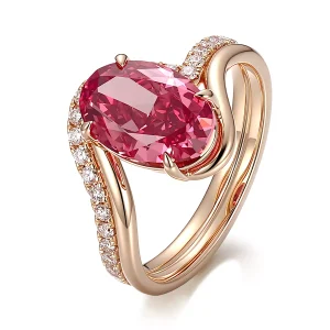 Pink Double Spinning Elliptical Ring