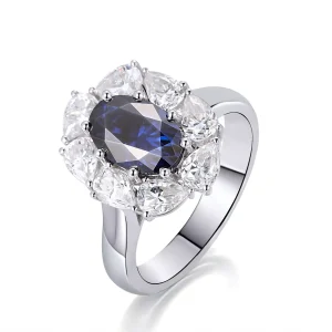 Blue surround oval ring