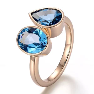 Blue Double Stone Ring