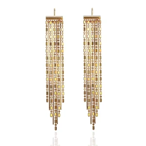 18k gold water droplet earrings with multiple tassel styles