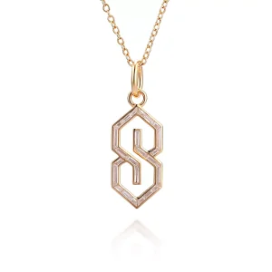 S-shaped geometric necklace
