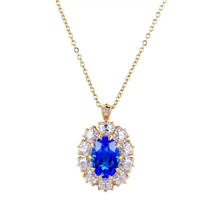 Elliptical Sapphire Pendant